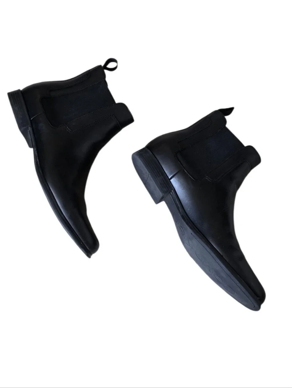 Calvin Klein Declan Men’s Black Leather Chelsea Boots Size 12 Dress Ankle